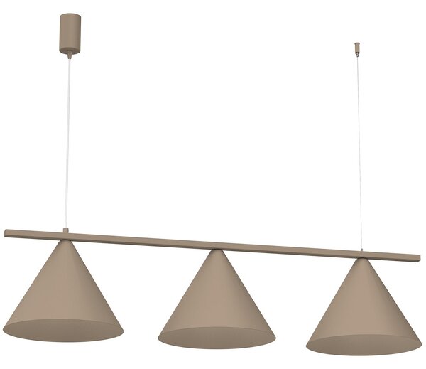 Závěsné svítidlo Capital, 3x tmavě obéžové kovové stínítko, (fi 32cm), be
