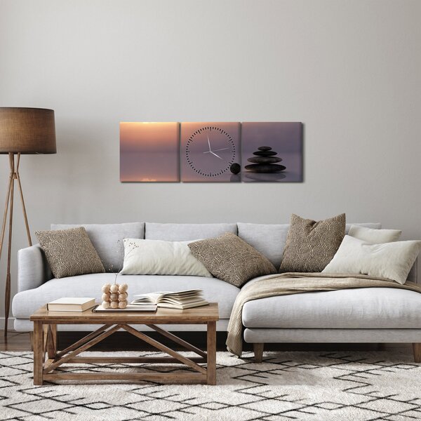 Obraz - Vyrovnanost (s hodinami) (90x30 cm)