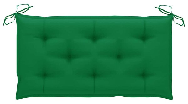 Zahradní lavice se zelenou poduškou 112 cm masivní teak 3062669