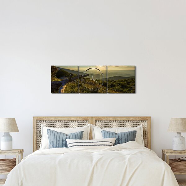 Obraz - Výhled do okolí (s hodinami) (90x30 cm)