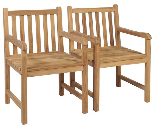 Zahradní židle 2 ks béžové podušky masivní teak 3062748