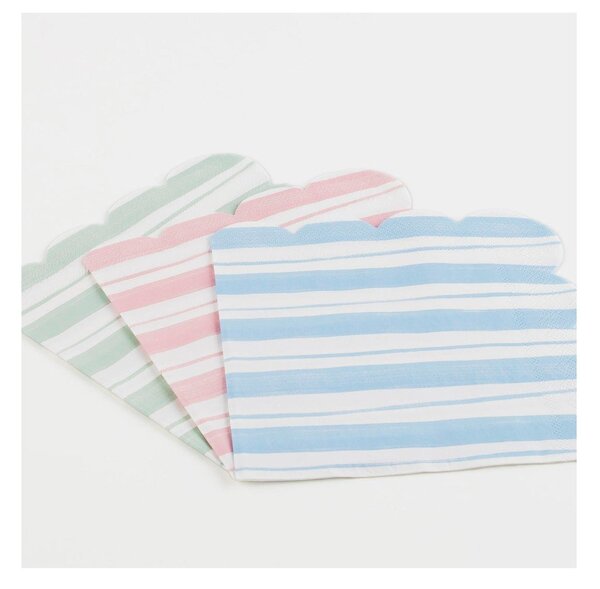 Papírové ubrousky v sadě 16 ks Ticking Stripe – Meri Meri