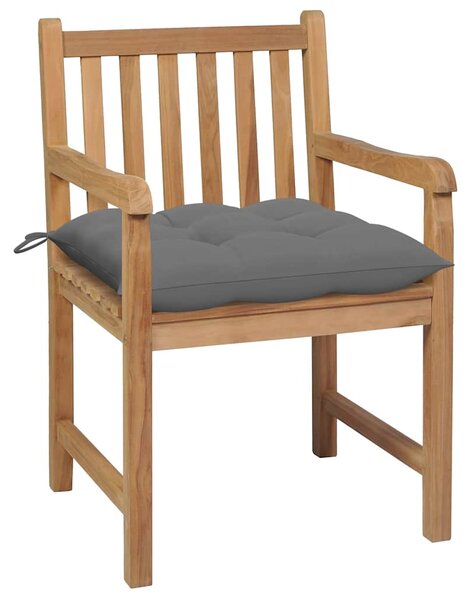 Zahradní židle 2 ks šedé podušky masivní teak 3062746