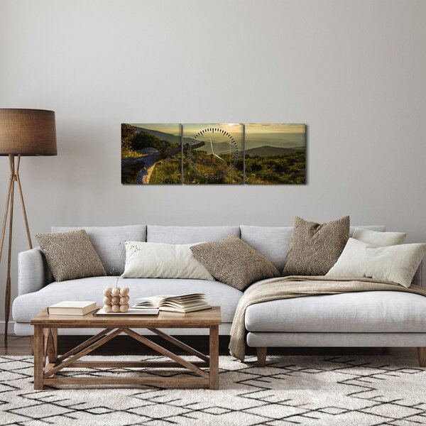 Obraz - Výhled do okolí (s hodinami) (90x30 cm)