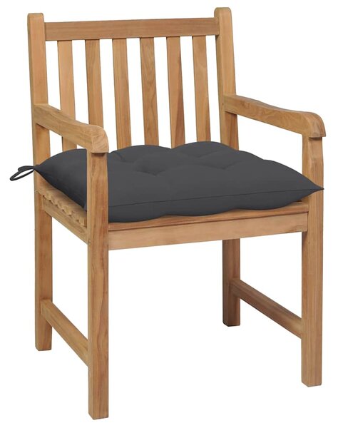 Zahradní židle 2 ks antracitové podušky masivní teak 3062745