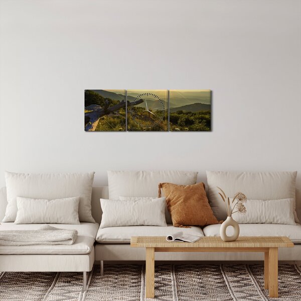 Obraz - Výhled do okolí (s hodinami) (90x30 cm)