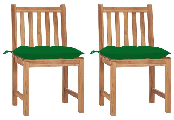 Zahradní židle s poduškami 2 ks masivní teak 3062936