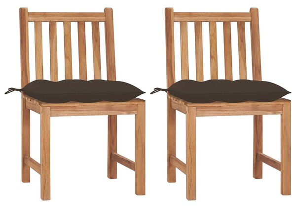 Zahradní židle 2 ks s poduškami masivní teak 3062939