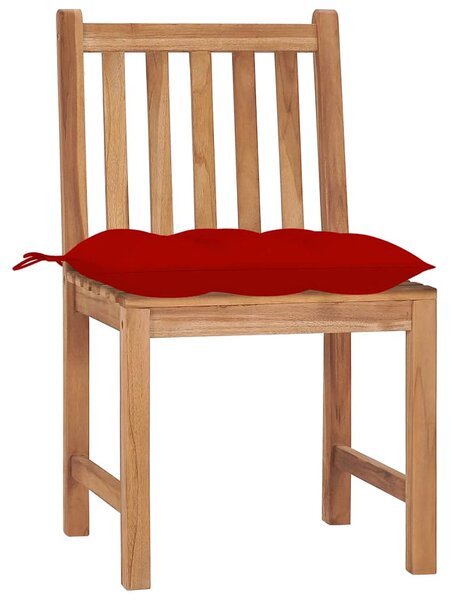 Zahradní židle 2 ks s poduškami masivní teak 3062937