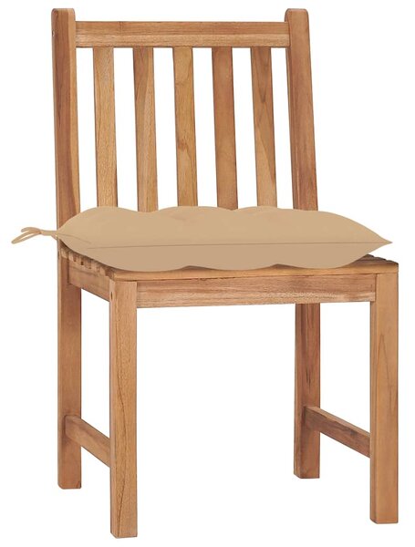 Zahradní židle 4 ks s poduškami masivní teak 3073106