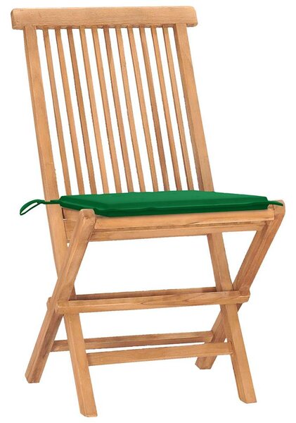 3dílný skládací zahradní jídelní set s poduškou masivní teak 3063203