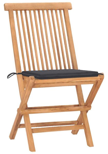3dílný skládací zahradní jídelní set s poduškou masivní teak 3063198