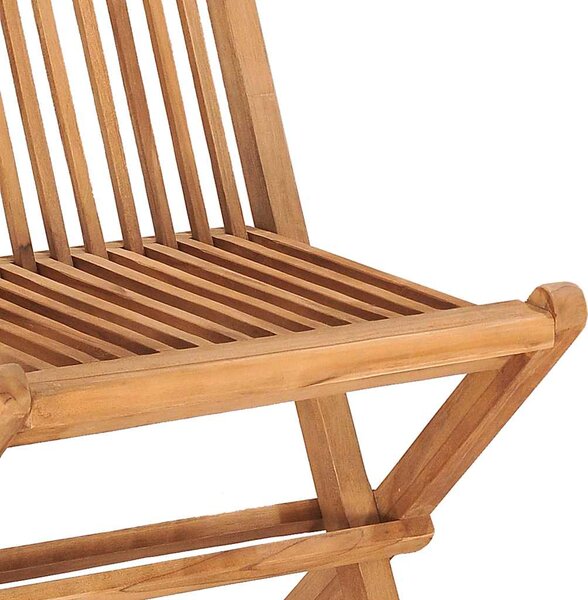 3dílný skládací zahradní jídelní set s poduškou masivní teak 3063172