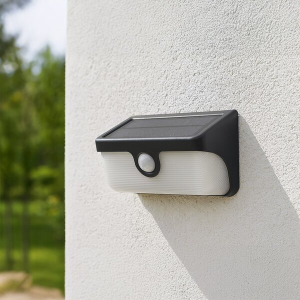 Exteriérové ​​solární nástěnné LED svítidlo Link, 1x LED 5w, černá, pohybový senzor