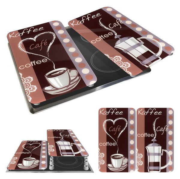 Sada 2 skleněných krytů na sporák Maximex Coffee, 52 x 30 cm