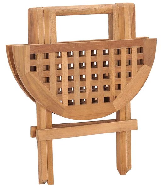 3dílný skládací zahradní jídelní set s poduškou masivní teak 3063172