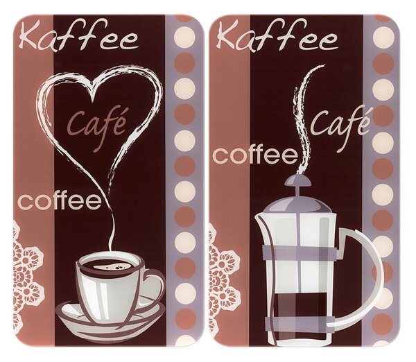 Sada 2 skleněných krytů na sporák Maximex Coffee, 52 x 30 cm