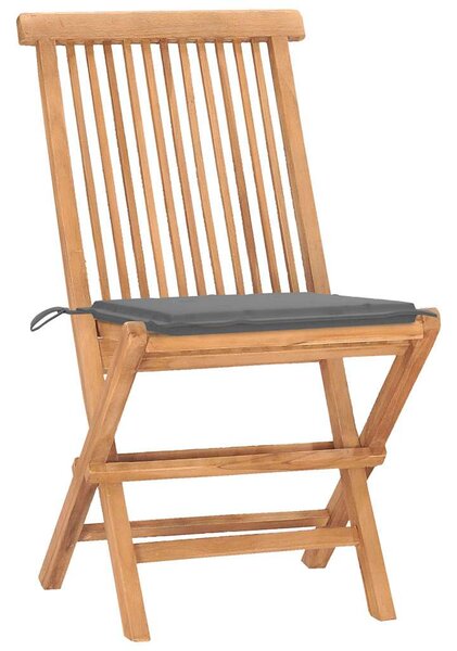 3dílný skládací zahradní jídelní set s poduškou masivní teak 3063172