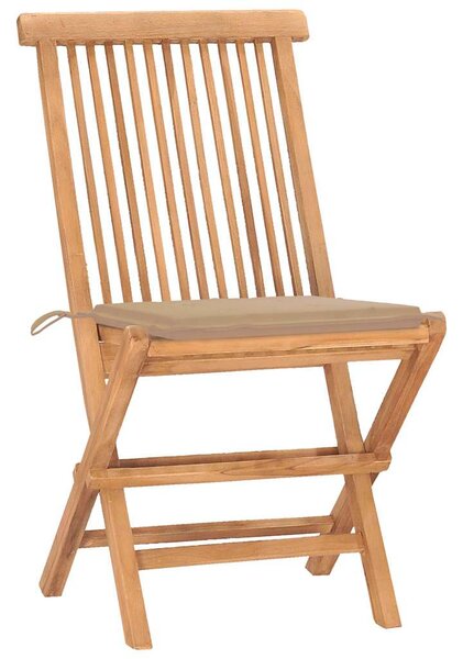 3dílný skládací zahradní jídelní set s poduškou masivní teak 3063174