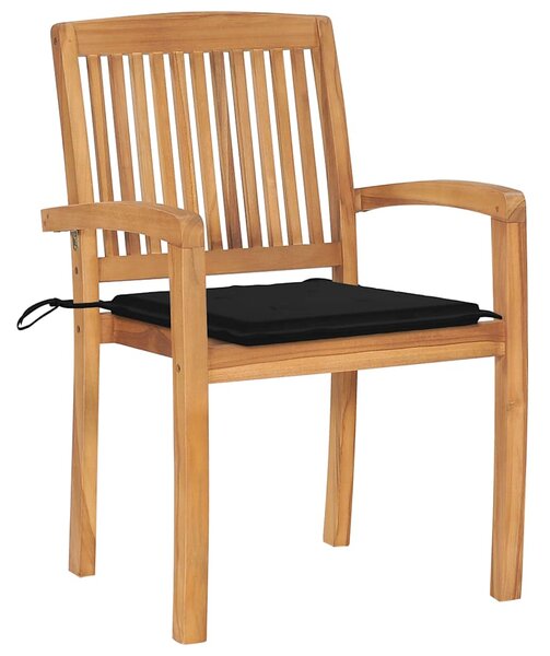 Stohovatelné zahradní židle s poduškami 4 ks masivní teak 3073217
