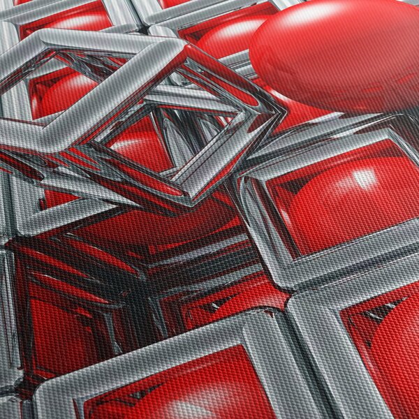 Obraz - 3D metalická abstrakce (210x100 cm)