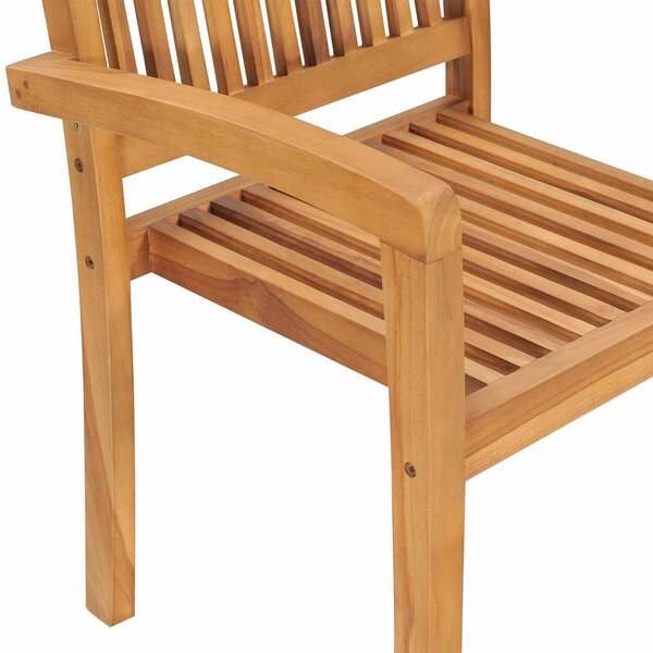 Stohovatelné zahradní židle s poduškami 4 ks masivní teak 3073210