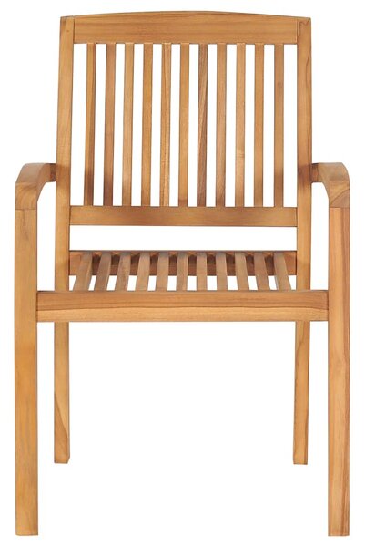 Stohovatelné zahradní židle s poduškami 4 ks masivní teak 3073210