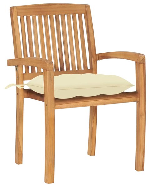 Stohovatelné zahradní židle s poduškami 8 ks masivní teak 3073281