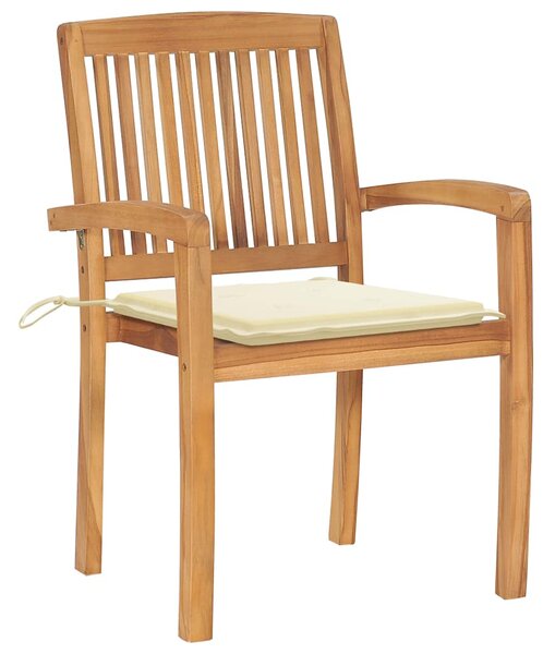 Stohovatelné zahradní židle s poduškami 8 ks masivní teak 3073242