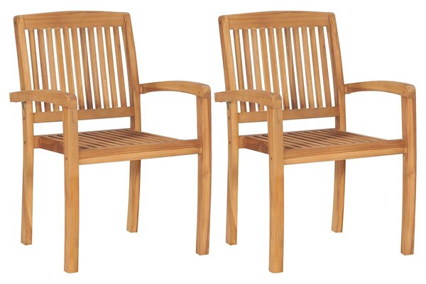 Zahradní židle 2 ks béžové podušky masivní teak 3063270