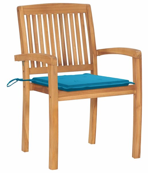 Stohovatelné zahradní židle s poduškami 8 ks masivní teak 3073244