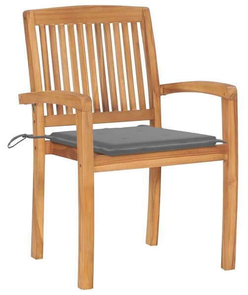 Stohovatelné zahradní židle s poduškami 6 ks masivní teak 3073226