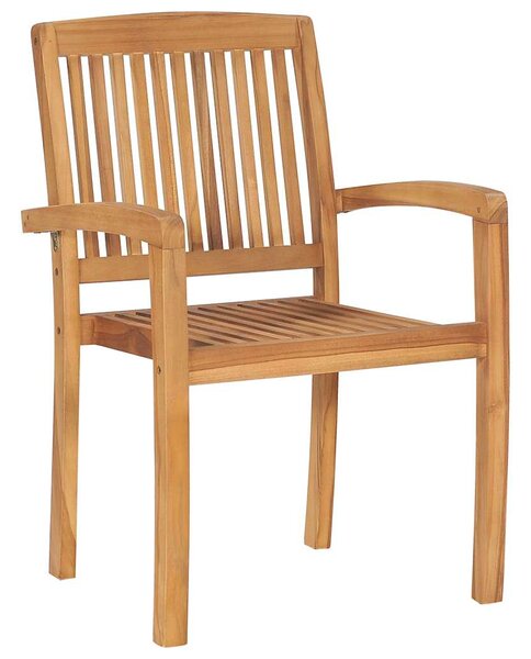 Stohovatelné zahradní židle s poduškami 4 ks masivní teak 3073210