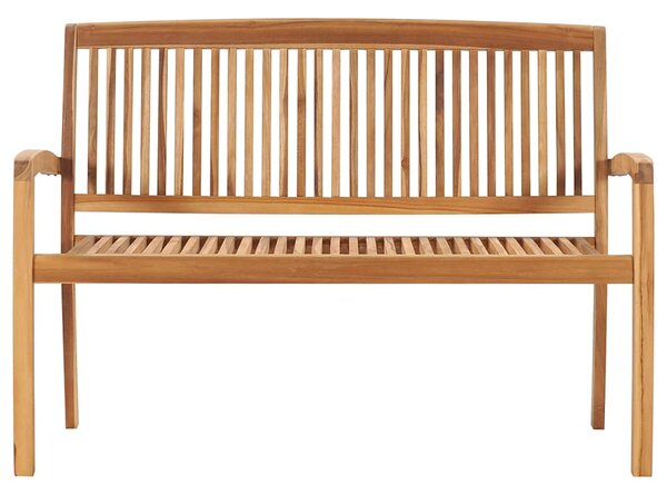 Stohovatelná zahradní lavice s poduškou 128,5 cm masivní teak 3063280