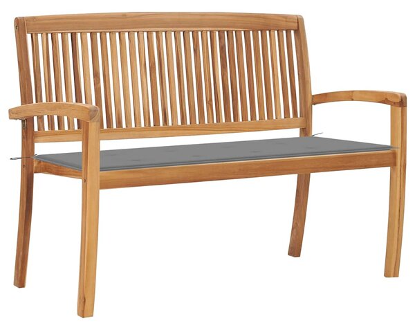 Stohovatelná zahradní lavice s poduškou 128,5 cm masivní teak 3063280