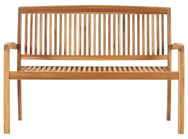 Stohovatelná zahradní lavice s poduškou 128,5 cm masivní teak 3063286