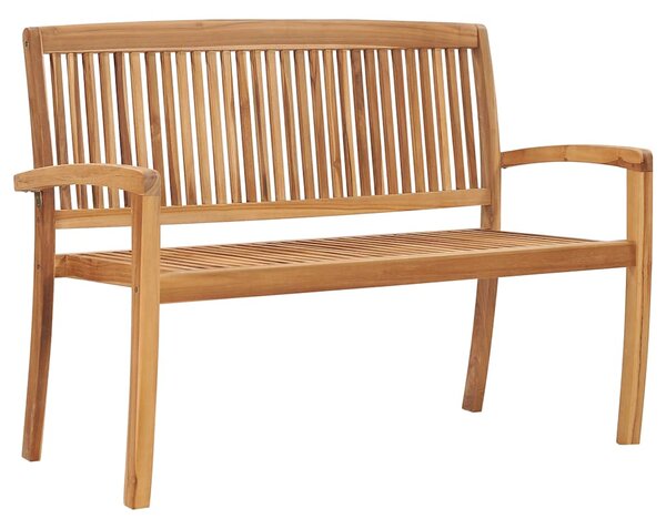 Stohovatelná zahradní lavice s poduškou 128,5 cm masivní teak 3063290