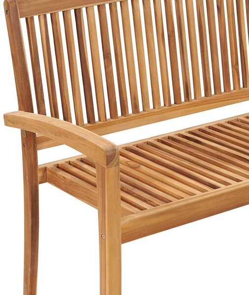 Stohovatelná zahradní lavice s poduškou 128,5 cm masivní teak 3063280