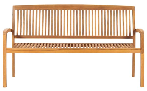 Stohovatelná zahradní lavice s poduškou 159 cm masivní teak 3063323