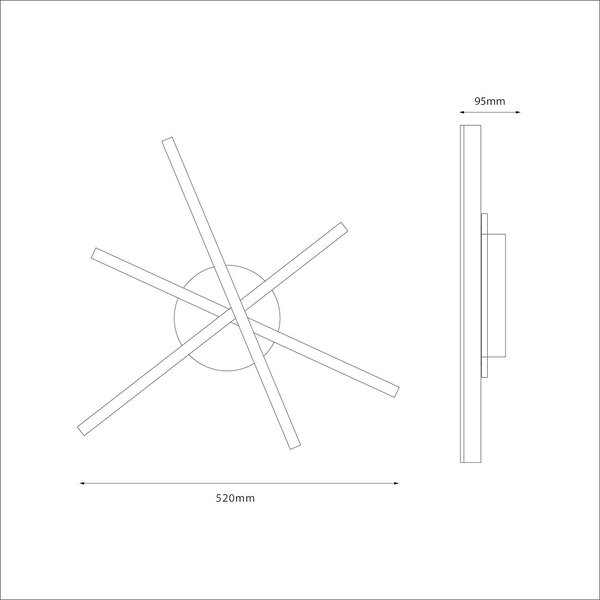 Stropní LED svítidlo Stick, 3x LED 12w, 4000k, b