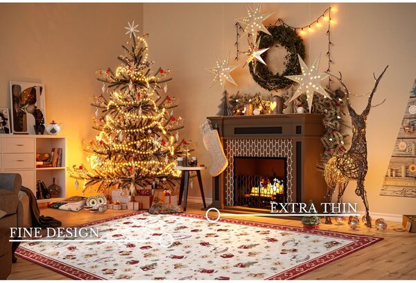 Červený koberec s vánočním motivem s příměsí bavlny 160x230 cm Toy's Delight Red Christmas – Villeroy&Boch
