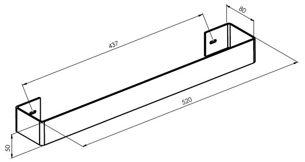 Sapho Sapho, TABELLA držák ručníků 520mm, broušená nerez, MI520