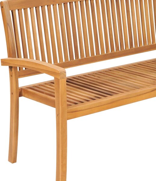 Stohovatelná zahradní lavice s poduškou 159 cm masivní teak 3063316