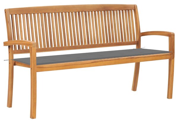 Stohovatelná zahradní lavice s poduškou 159 cm masivní teak 3063307