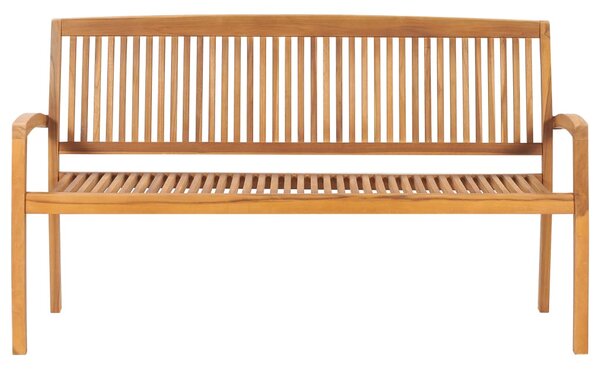 Stohovatelná zahradní lavice s poduškou 159 cm masivní teak 3063317