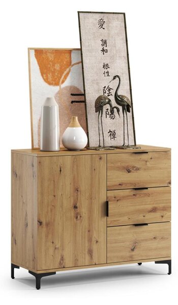 Komoda se zásuvkami LORA 100x85x40 cm dub artisan