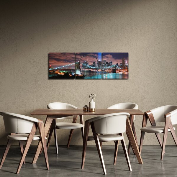 Obraz - New York, Manhattan (s hodinami) (90x30 cm)