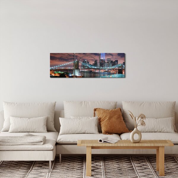 Obraz - New York, Manhattan (s hodinami) (90x30 cm)