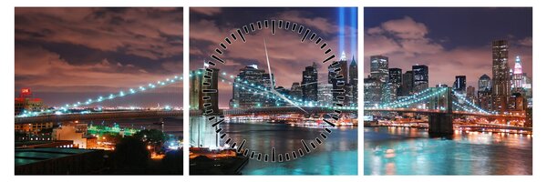 Obraz - New York, Manhattan (s hodinami) (90x30 cm)