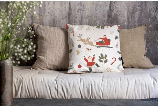 Povlak na polštář s vánočním motivem 45x45 cm Happy Santa – Butter Kings